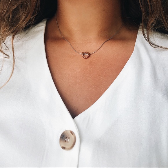 925 Sterling Silver Heart Necklace Dyadema Italy - Picture 5 of 15